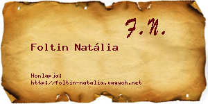 Foltin Natália névjegykártya